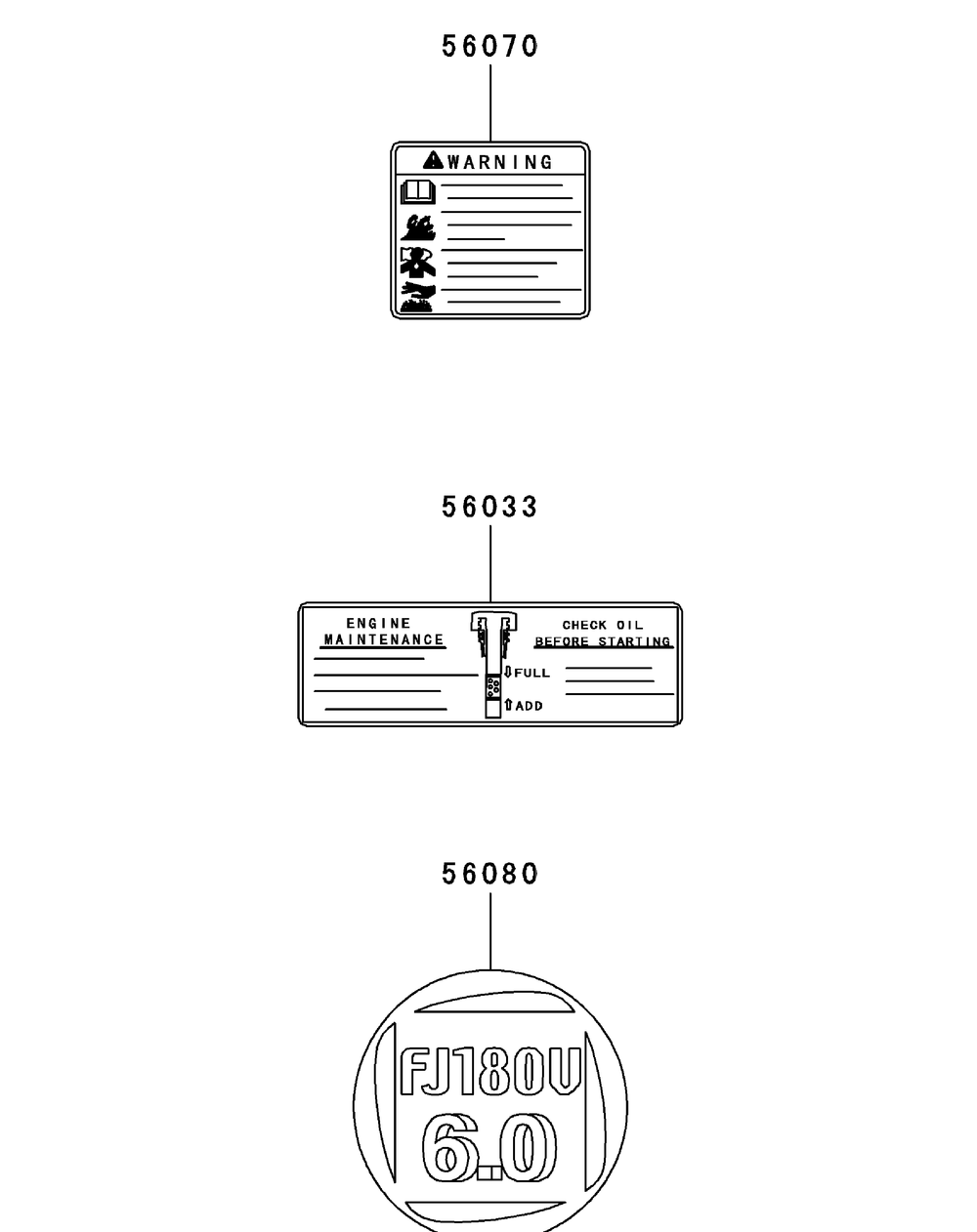 Fj180v-As08 Label Diagram and Parts List for 56A443TH (750-XP)(2008 & Before) Cub Cadet Lawn Mower